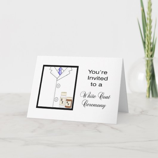 Uitnodiging voor een farmaceutische witte vacht (Voorkant)