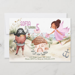 Uitnodiging voor een feeën- en piratenfeestje