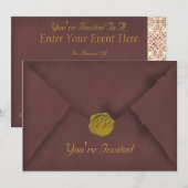 Uitnodiging voor een feest in Rustieke Rood (Voorkant / Achterkant)