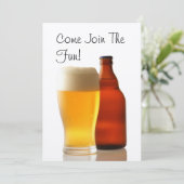 Uitnodiging voor een feest met bierfles voor vrijg (Staand voorkant)