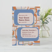 Uitnodiging voor een feest of evenement in midcent (Staand voorkant)