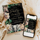 Uitnodiging voor een feestbeest-verjaardagsfeestje