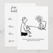 Uitnodiging voor een feestdag - Spirit of Christma (Voorkant / Achterkant)