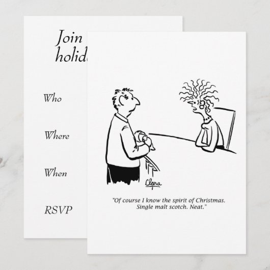 Uitnodiging voor een feestdag - Spirit of Christma (Voorkant / Achterkant)