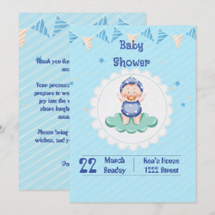 Uitnodiging voor een feestelijke baby jongen 