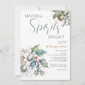 Uitnodiging voor een feestelijke Kerst met hulst (Voorkant)