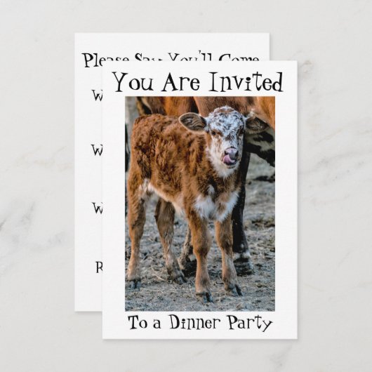 Uitnodiging voor een feestje ~ Grappig ~ Humerous (Voorkant / Achterkant)