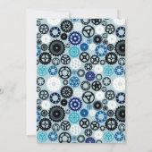 Uitnodiging voor een feestje met een leuk robot th (Achterkant)