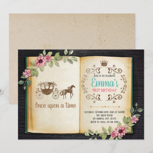 Uitnodiging voor een feestje met het thema oud boe (Voorkant / Achterkant)