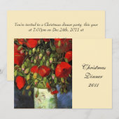 Uitnodiging voor een feestje. Vaas met rode papave (Voorkant / Achterkant)