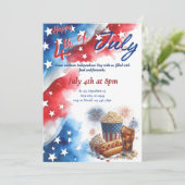 Uitnodiging voor een fijne 4 juli-feestje (Staand voorkant)