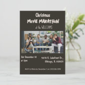 Uitnodiging voor een filmmarathon met kerstfeest (Staand voorkant)