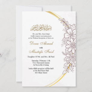 uitnodiging voor een florale moslim - bruiloft