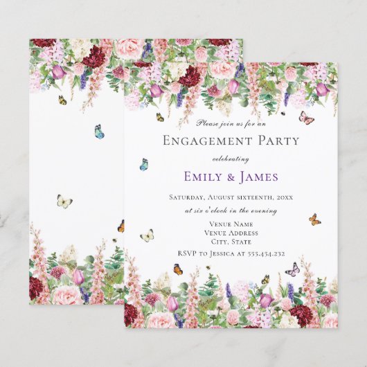 Uitnodiging voor een Florence Engagement (Voorkant / Achterkant)