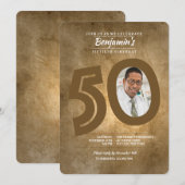 Uitnodiging voor een foto bij 50ste verjaardag (Voorkant / Achterkant)