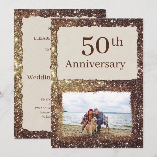 Uitnodiging voor een foto-feest ter ere van 50 jaa (Voorkant / Achterkant)