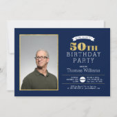 Uitnodiging voor een foto van een 50ste verjaardag (Voorkant)
