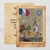 Uitnodiging voor een Frans diner (Voorkant / Achterkant)