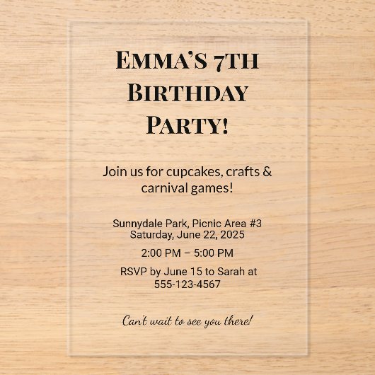 Uitnodiging voor een gepersonaliseerd verjaardagsf (Voorkant)