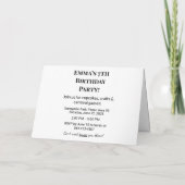 Uitnodiging voor een gepersonaliseerd verjaardagsf (Achterkant)