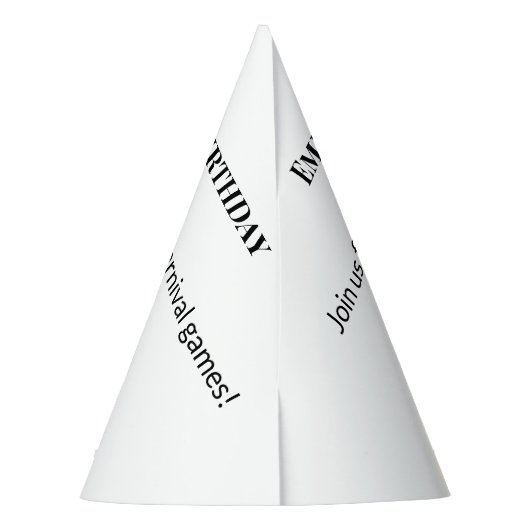 Uitnodiging voor een gepersonaliseerd verjaardagsf feesthoedjes (Achterkant)