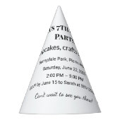 Uitnodiging voor een gepersonaliseerd verjaardagsf feesthoedjes (Voorkant)