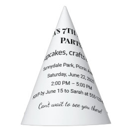 Uitnodiging voor een gepersonaliseerd verjaardagsf feesthoedjes