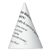 Uitnodiging voor een gepersonaliseerd verjaardagsf feesthoedjes (Rechts)