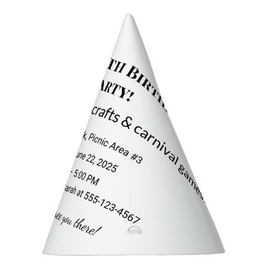 Uitnodiging voor een gepersonaliseerd verjaardagsf feesthoedjes (Rechts)