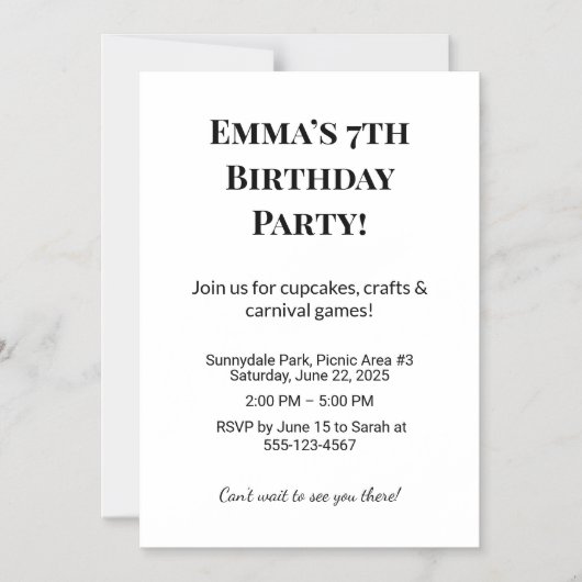 Uitnodiging voor een gepersonaliseerd verjaardagsf magnetische uitnodiging (Voorkant)