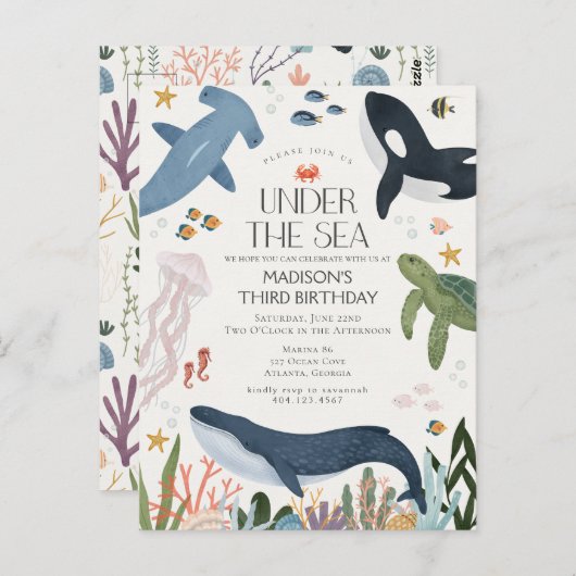 Uitnodiging voor een geslachtsneutrale verjaardag  (Voorkant / Achterkant)