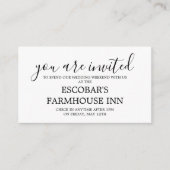 Uitnodiging voor een getaway voor het weekend van  informatiekaartje (Voorkant)