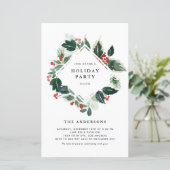 Uitnodiging voor een gevarieerd Winterberry Holida (Staand voorkant)