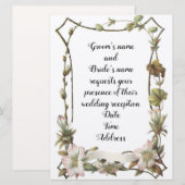 Uitnodiging voor een gevatte Floral Wedding (Voorkant / Achterkant)