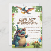Uitnodiging voor een geweldige dinosaurus-verjaard (Voorkant)