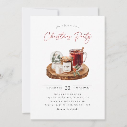 Uitnodiging voor een gezellig kerstfeestje (Voorkant)