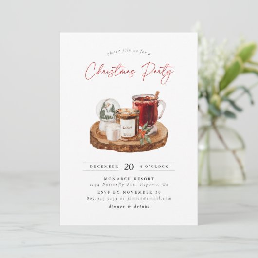 Uitnodiging voor een gezellig kerstfeestje (Staand voorkant)