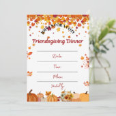 Uitnodiging voor een gezellige herfst Friendsgivin (Staand voorkant)