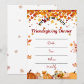 Uitnodiging voor een gezellige herfst Friendsgivin (Voorkant / Achterkant)