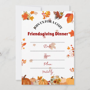 Uitnodiging voor een gezellige herfst Friendsgivin