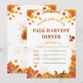 Uitnodiging voor een gezellige herfstdiner (Voorkant / Achterkant)