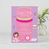 Uitnodiging voor een Girls Slumber Party (Staand voorkant)