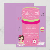 Uitnodiging voor een Girls Slumber Party (Voorkant / Achterkant)