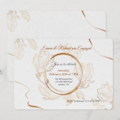 Uitnodiging voor een Golden Ring Engagement Party (Voorkant / Achterkant)