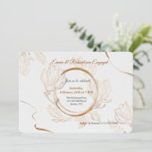 Uitnodiging voor een Golden Ring Engagement Party (Staand voorkant)