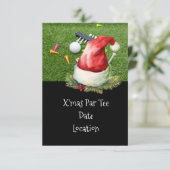 Uitnodiging voor een golfkerstfeest met Santa Hat (Staand voorkant)