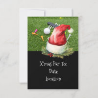 Uitnodiging voor een golfkerstfeest met Santa Hat