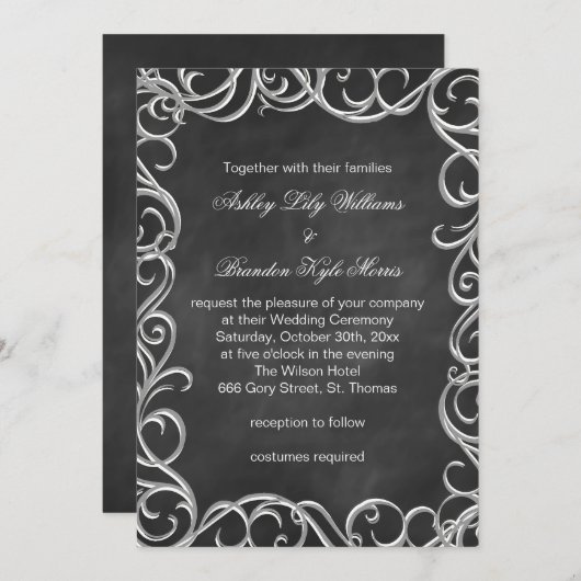 uitnodiging voor een Gothic Wedding (Voorkant / Achterkant)