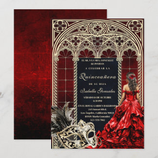Uitnodiging voor een Gotische Mascarade Quinceañer