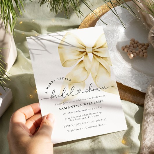 Uitnodiging voor een gouden kerstbruidsdouche